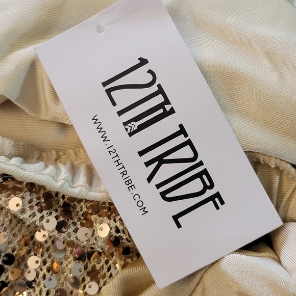 NWT 12th Tribe Era Sequin Maxi Dress Cut Out Lace Up Low Back Evening Prom LG - Picture 14 of 16